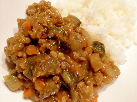 ナスと豚ひきのキーマカレー♪